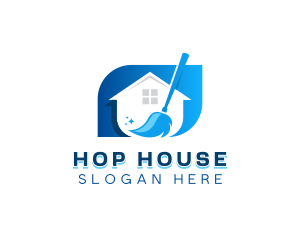 House Cleaning Broom logo design