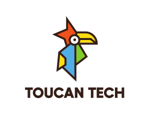 Colorful Tropical Toucan  logo design