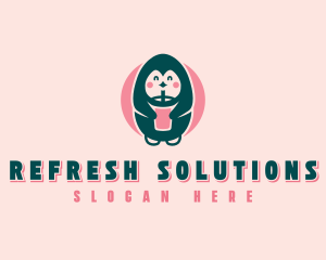 Smoothie Drink Penguin logo design