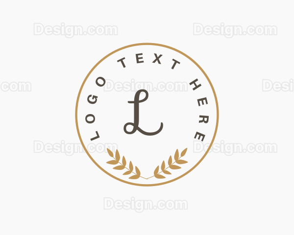 Beauty Cosmetic Wreath Logo