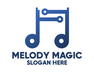 Digital Musical Note Logo