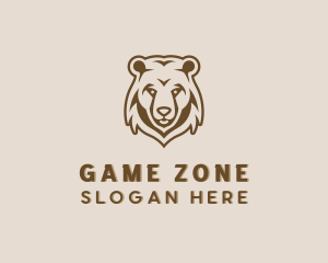 Grizzly Bear Animal Zoo Logo
