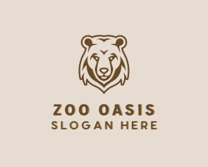 Grizzly Bear Animal Zoo logo design