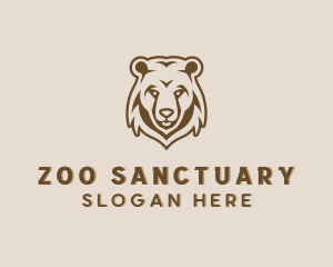 Grizzly Bear Animal Zoo logo design