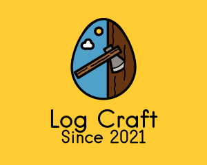 Axe Wood Log  logo design