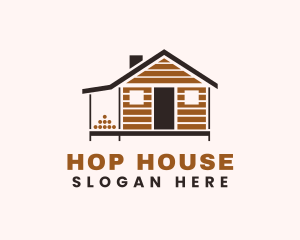 Rustic Wooden House logo design