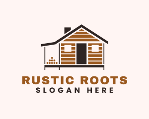 Rustic Wooden House logo design