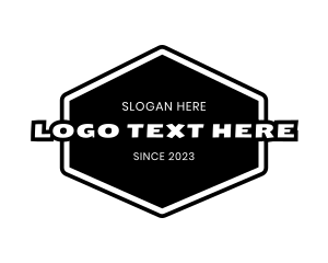 Retro Hexagon Signage logo