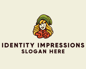 Rural Girl Character logo