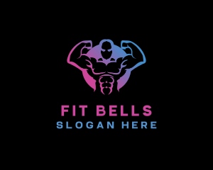 Neon Muscle Fitness logo design