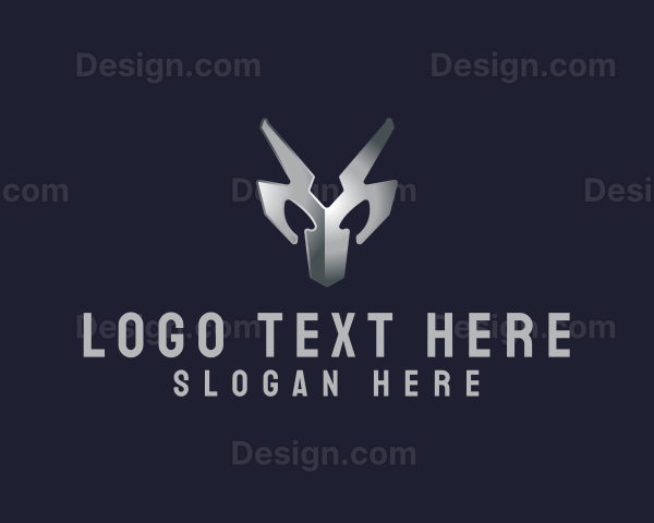 Metallic Silver Mask Logo