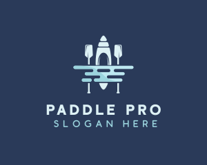 Kayaking Fitness Paddle logo design