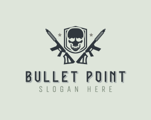 Skull Rifle Weapon logo design