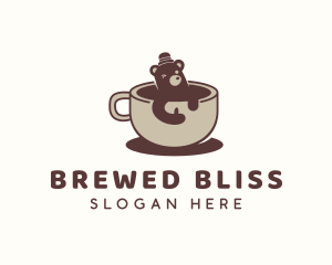 Bear Coffee Cup logo design