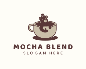 Bear Coffee Cup logo design