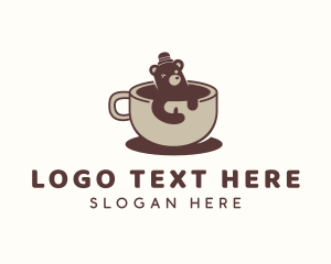 Coffee - Bear Coffee Cup logo design