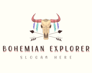 Bohemian Bull Horn logo design