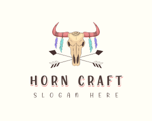 Bohemian Bull Horn logo design