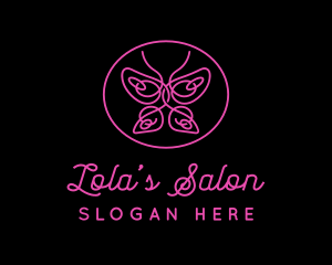 Pink Butterfly Salon logo design