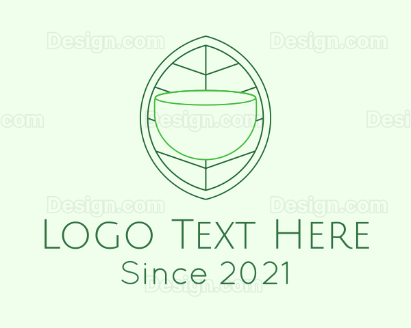 Tea Leaf Line Art Logo