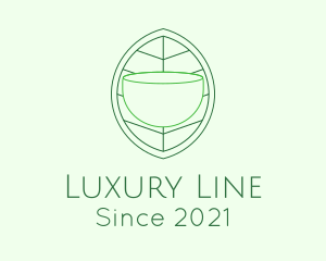 Tea Leaf Line Art logo design