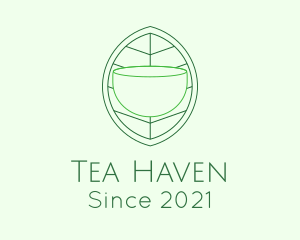 Tea Leaf Line Art logo design