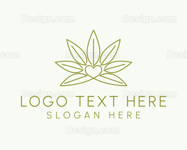 Marijuana Leaf Heart Logo