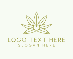 Marijuana Leaf Heart logo