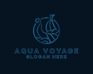 Voyage Battleship Viking logo design