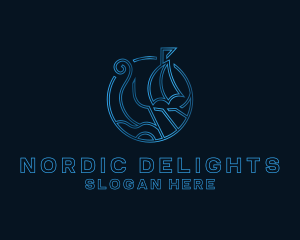 Voyage Battleship Viking logo design