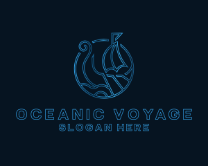 Voyage Battleship Viking logo design