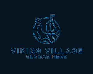 Voyage Battleship Viking logo design