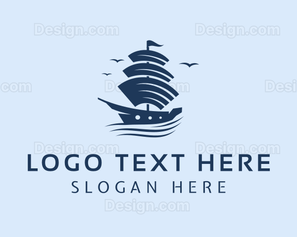 Sea Ship Sailing Logo