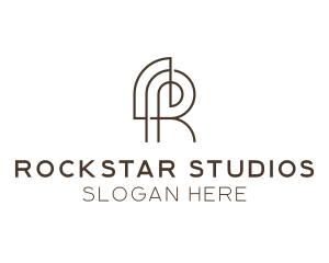 Music Recording Studio Letter R logo design