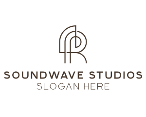 Music Recording Studio Letter R logo