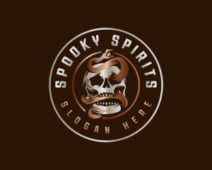 Snake Skull Spooky logo design