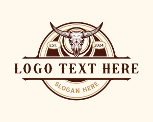 Vintage Buffalo Skull logo