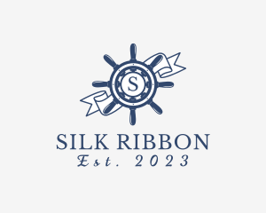 Maritime Steering Wheel Ribbon logo design