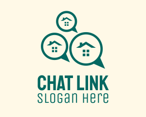 Real Estate House Chat logo design