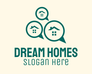 Real Estate House Chat logo design