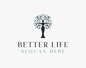 Organic Woman Tree logo design