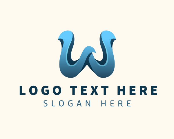 Creative Wave Letter W logo