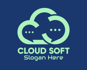 Online Message Cloud  logo design