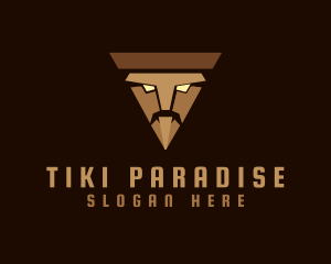 Geometric Tiki Mask logo design