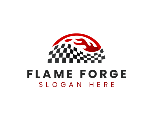 Fire Speed Racing Flag logo design