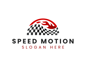 Fire Speed Racing Flag logo design