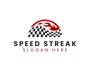 Fire Speed Racing Flag logo design