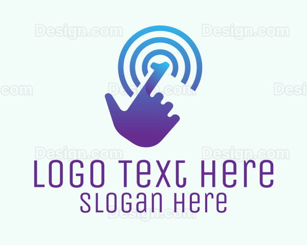 Digital Hand Number 1 Logo