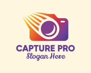 Gradient Meteorite Camera logo design