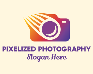 Gradient Meteorite Camera logo design